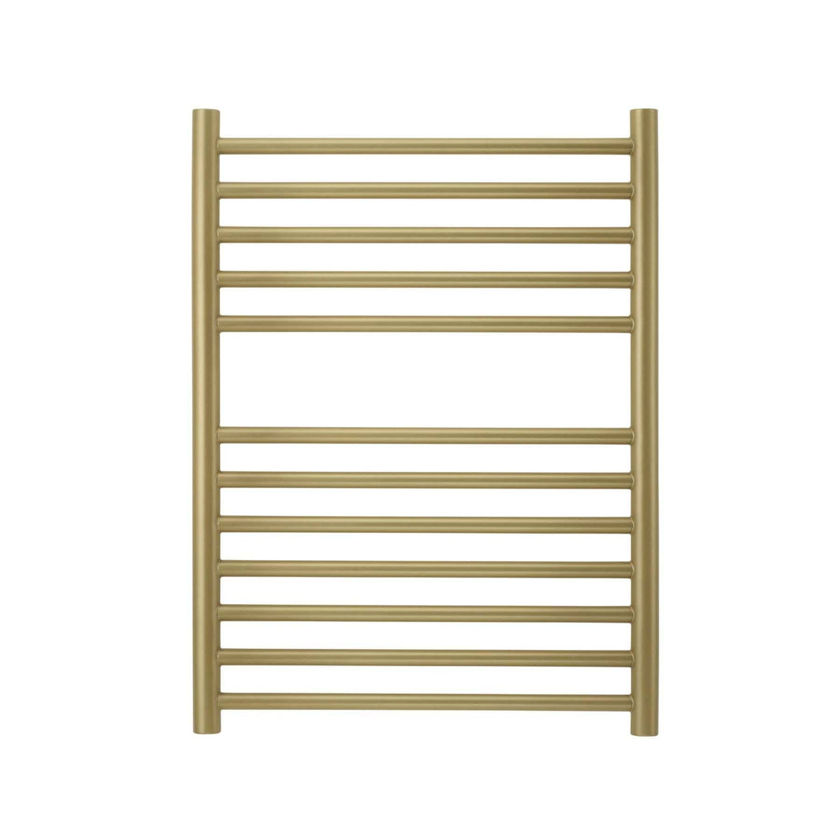 JIS Ladder Rail JIS Sussex Ouse Vertical Stainless Steel Heated Towel Rail 700 x 520mm / Central Heating / Light Brushed Brass