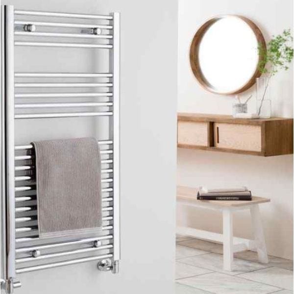 Vogue Ladder Rail Vogue Focus Straight Towel Rail in Chrome 1500 x 500 / Dual Fuel