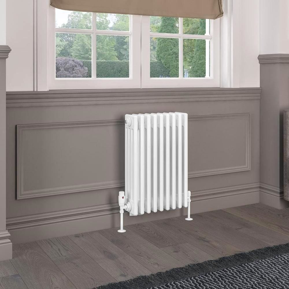 Eastbrook Column Radiator Eastbrook Rivassa Traditional 4 Column Radiator in Gloss White 600 x 425 / Dual Fuel
