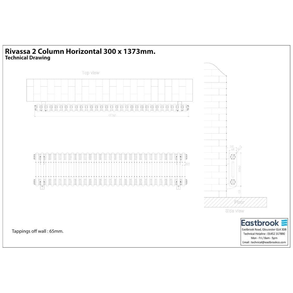 Eastbrook Rivassa Traditional 2 Column Radiator in Matt Anthracite