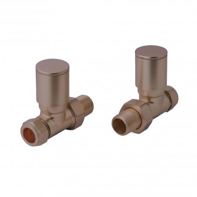 Totally Rads Radiator Valves JTP Straight Radiator Valve Brushed Bronze