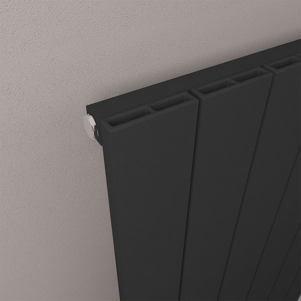 Eastbrook Panel Radiators Eastbrook Rosano Straight Horizontal Aluminium Radiator in Matt Black
