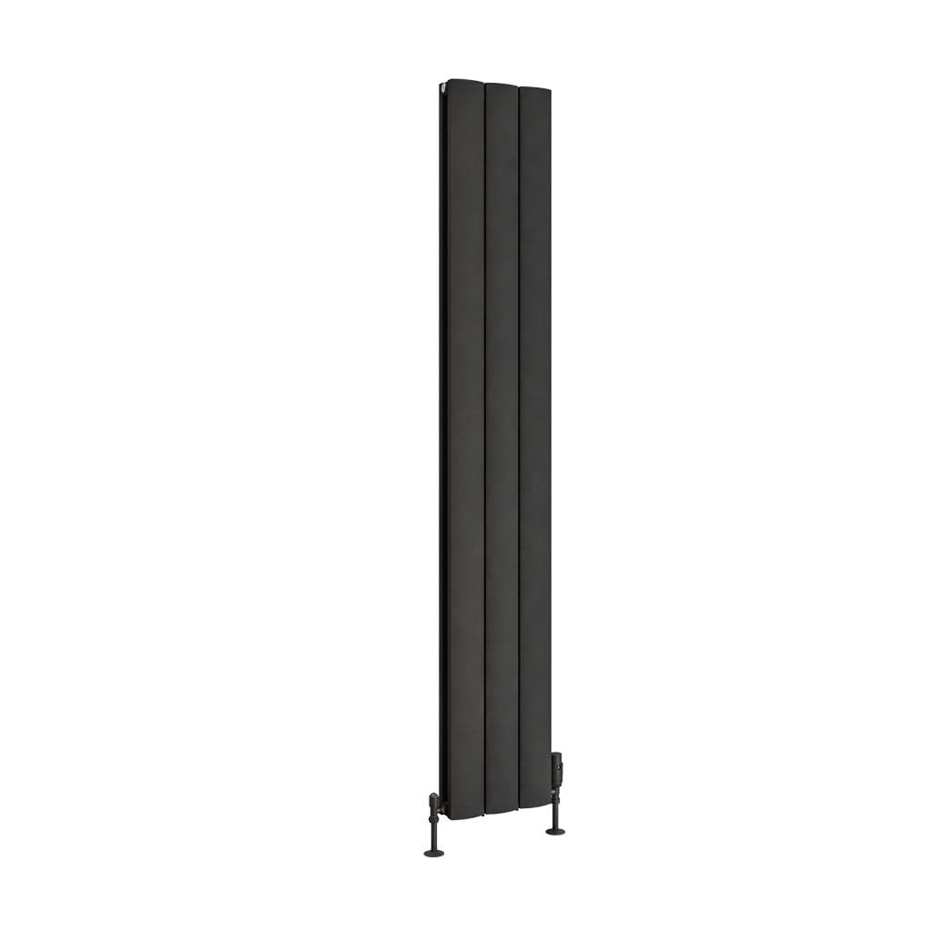 Eastbrook Panel Radiators Eastbrook Guardia Straight Vertical Aluminium Radiator in Matt Anthracite