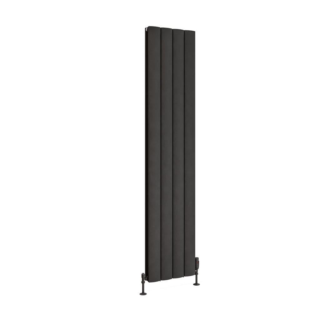 Eastbrook Panel Radiators Eastbrook Guardia Straight Vertical Aluminium Radiator in Matt Anthracite