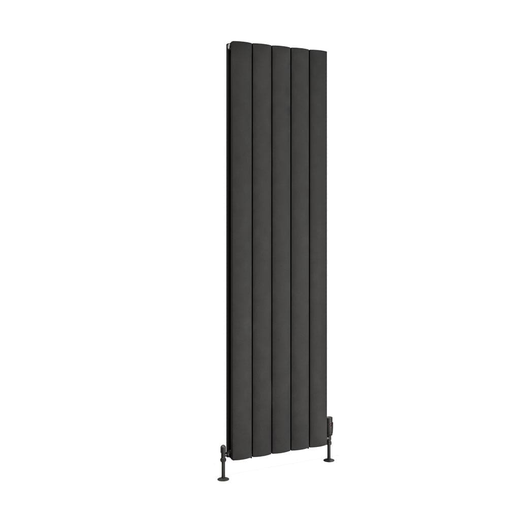 Eastbrook Panel Radiators Eastbrook Guardia Straight Vertical Aluminium Radiator in Matt Anthracite