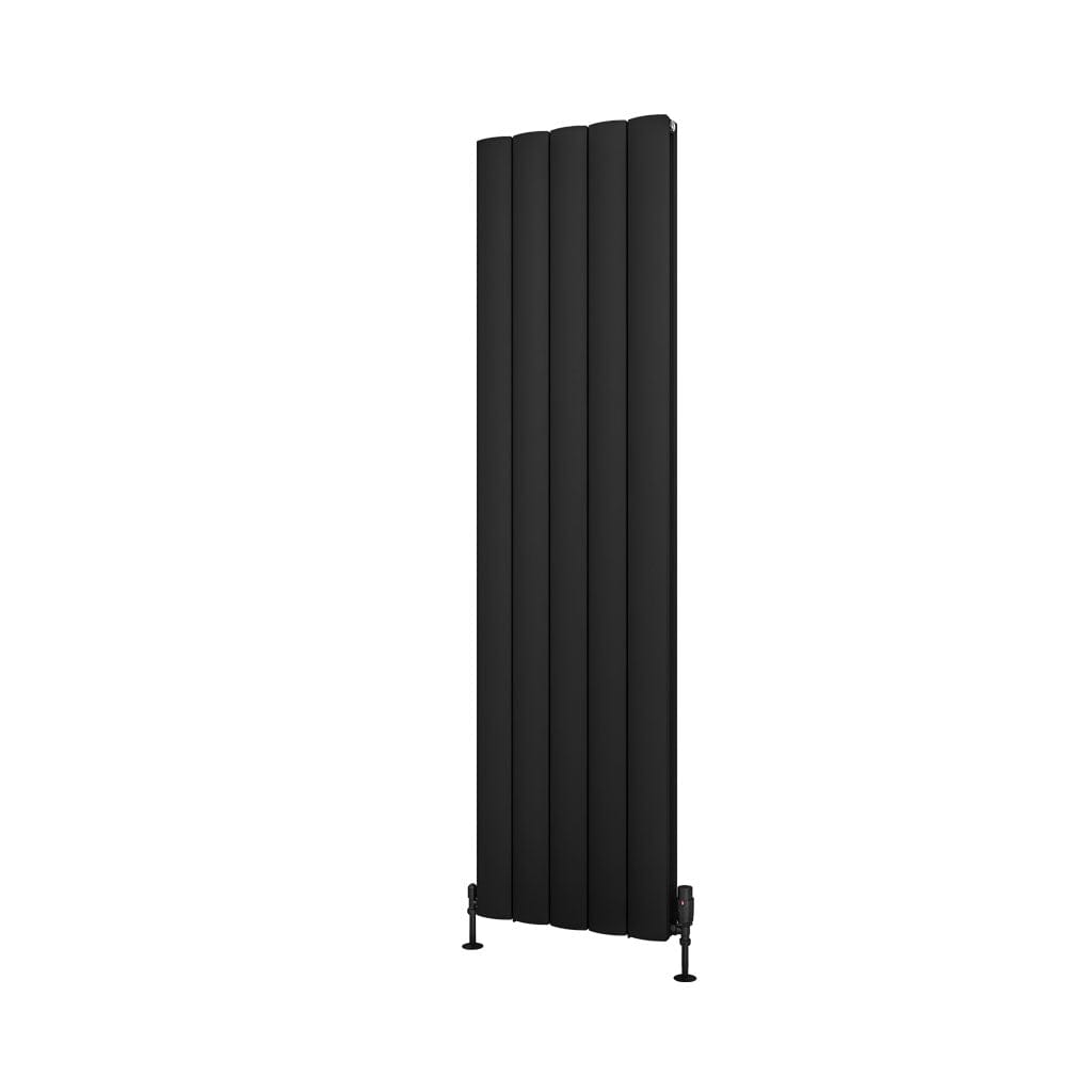 Eastbrook Panel Radiators Eastbrook Guardia Straight Vertical Aluminium Radiator in Matt Black