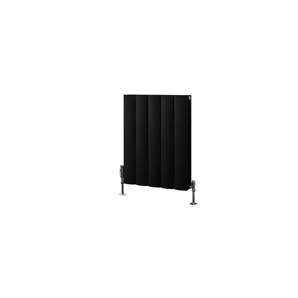 Eastbrook Panel Radiators Eastbrook Guardia Straight Horizontal Aluminium in Matt Black