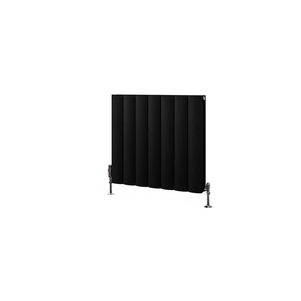 Eastbrook Panel Radiators Eastbrook Guardia Straight Horizontal Aluminium in Matt Black