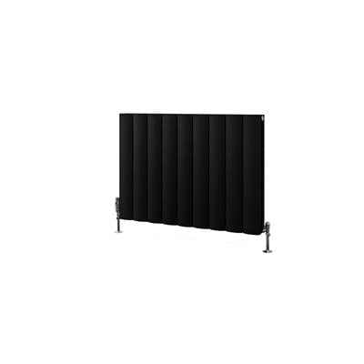 Eastbrook Panel Radiators Eastbrook Guardia Straight Horizontal Aluminium in Matt Black