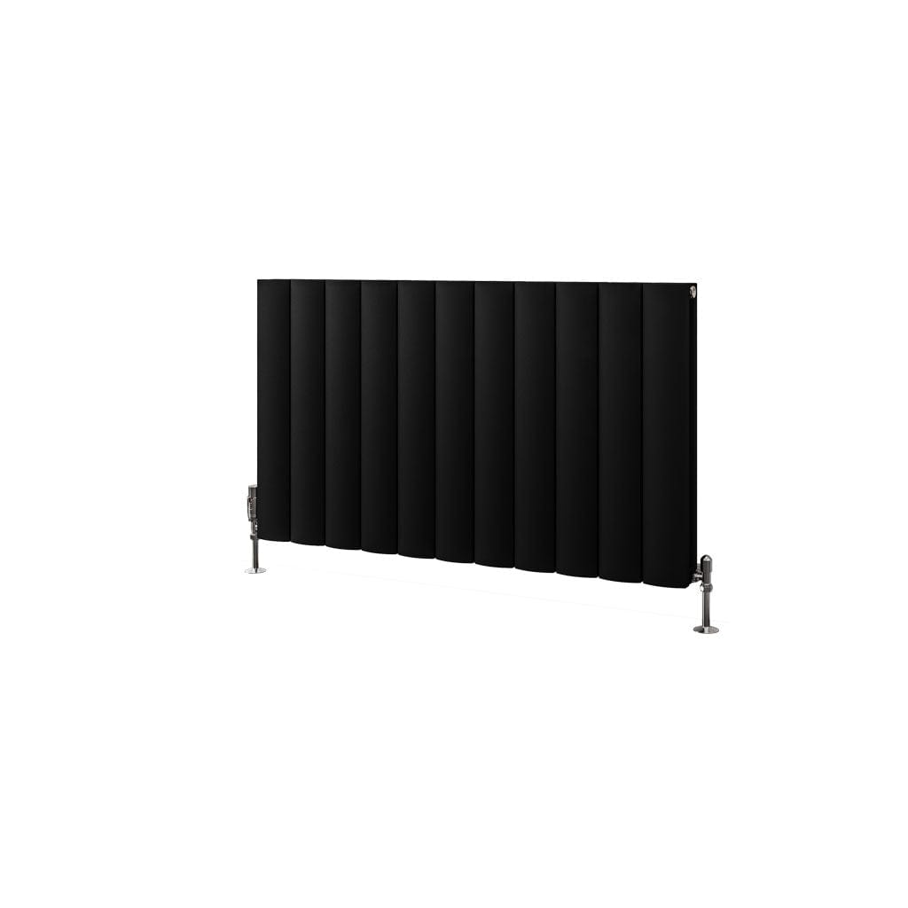 Eastbrook Panel Radiators Eastbrook Guardia Straight Horizontal Aluminium in Matt Black