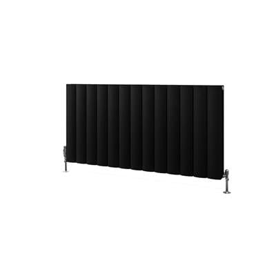 Eastbrook Panel Radiators Eastbrook Guardia Straight Horizontal Aluminium in Matt Black