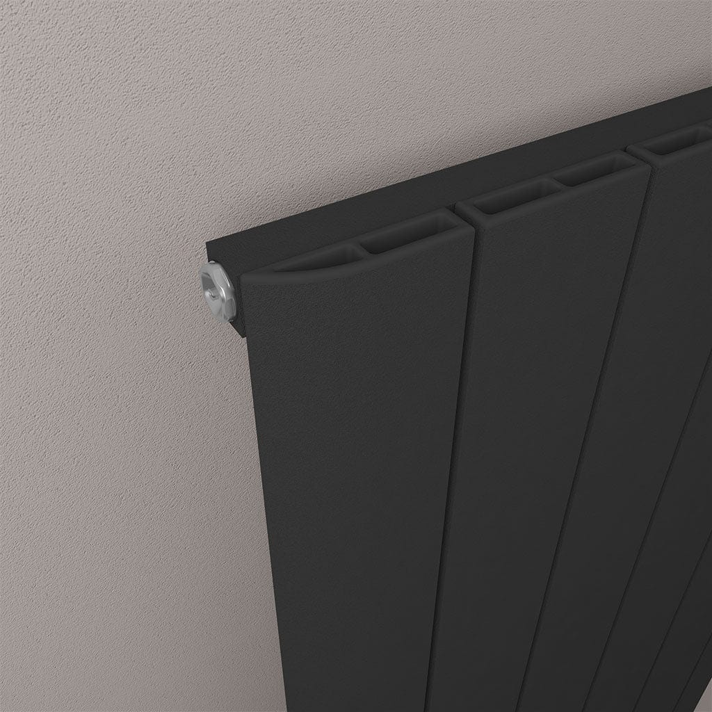 Eastbrook Panel Radiators Eastbrook Peretti Straight Horizontal Aluminum Radiator in Matt Black
