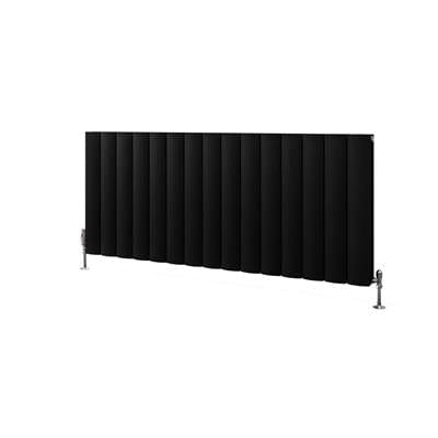 Eastbrook Panel Radiators Eastbrook Guardia Straight Horizontal Aluminium in Matt Black
