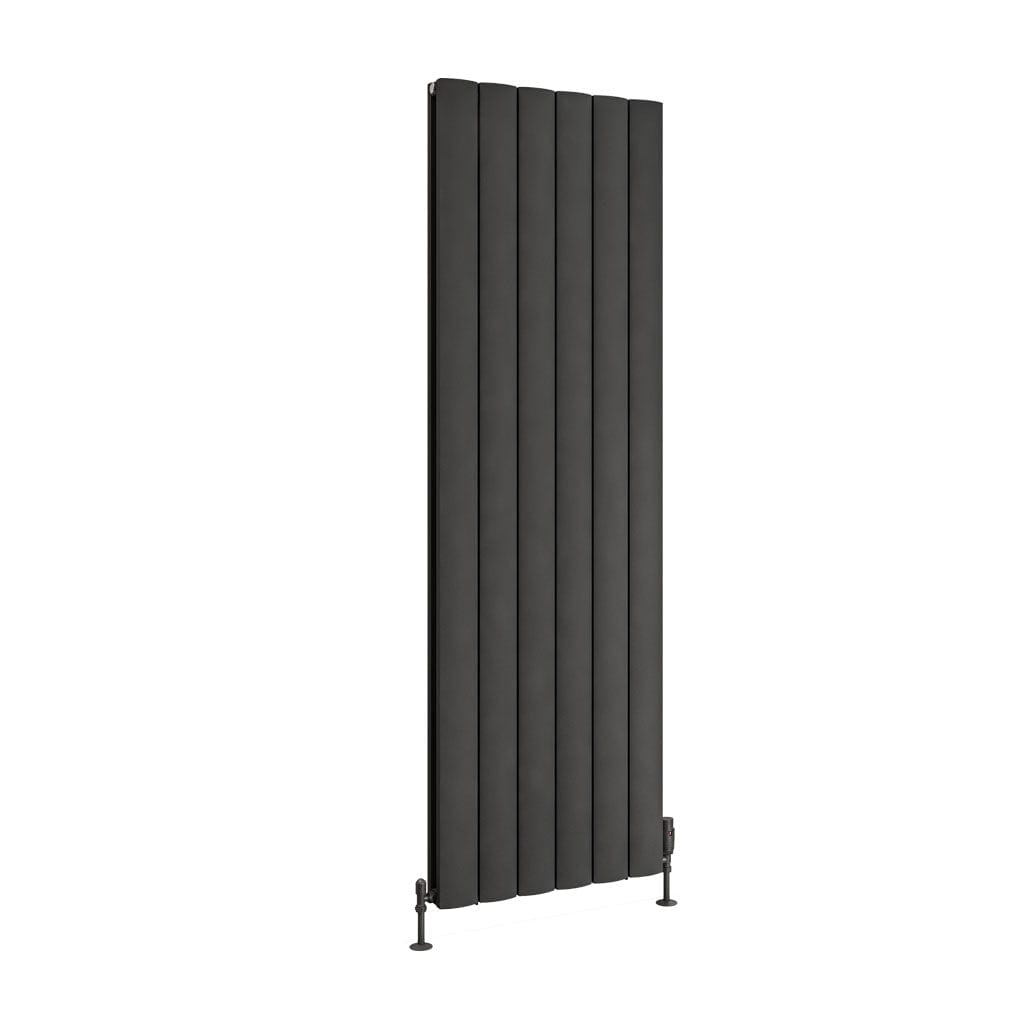 Eastbrook Panel Radiators Eastbrook Guardia Straight Vertical Aluminium Radiator in Matt Anthracite