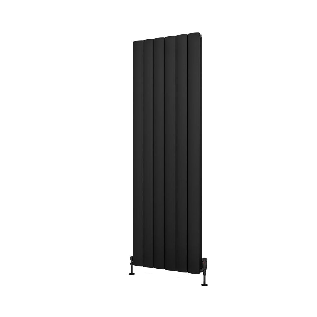 Eastbrook Panel Radiators Eastbrook Guardia Straight Vertical Aluminium Radiator in Matt Black
