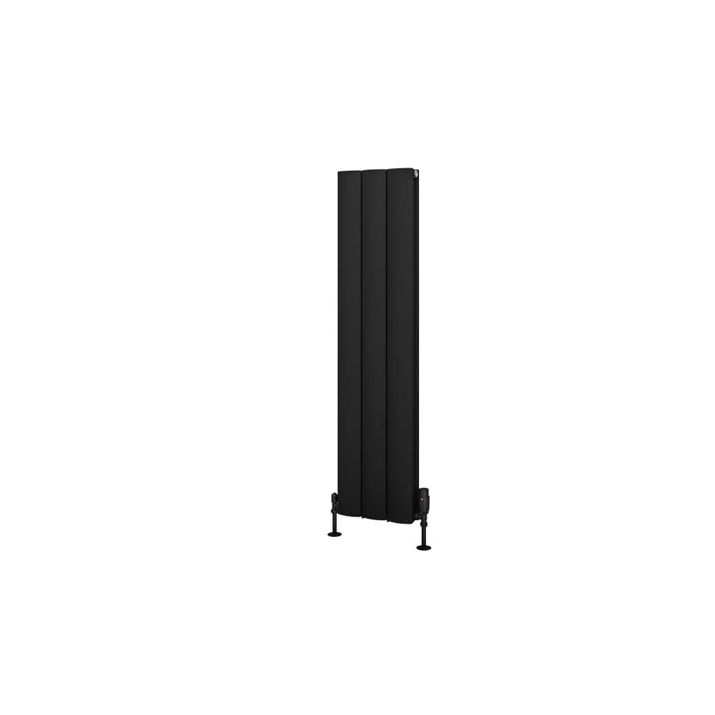 Eastbrook Panel Radiators Eastbrook Guardia Straight Vertical Aluminium Radiator in Matt Black