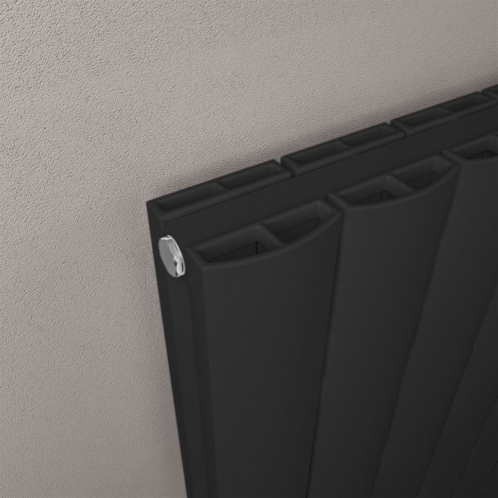 Eastbrook Panel Radiators Eastbrook Guardia Straight Vertical Aluminium Radiator in Matt Black