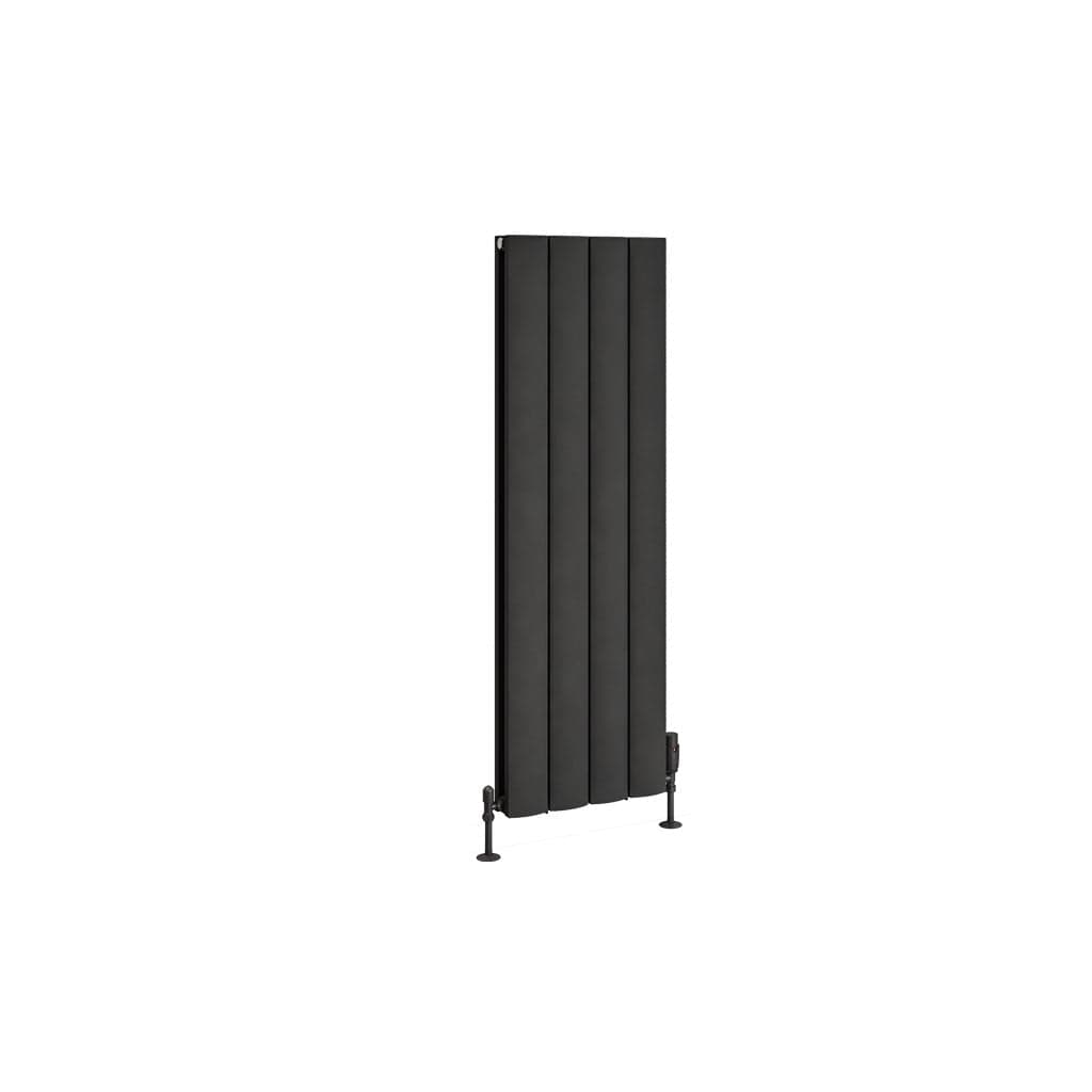 Eastbrook Panel Radiators Eastbrook Guardia Straight Vertical Aluminium Radiator in Matt Anthracite