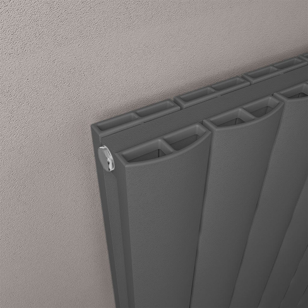 Eastbrook Panel Radiators Eastbrook Guardia Straight Vertical Aluminium Radiator in Matt Anthracite