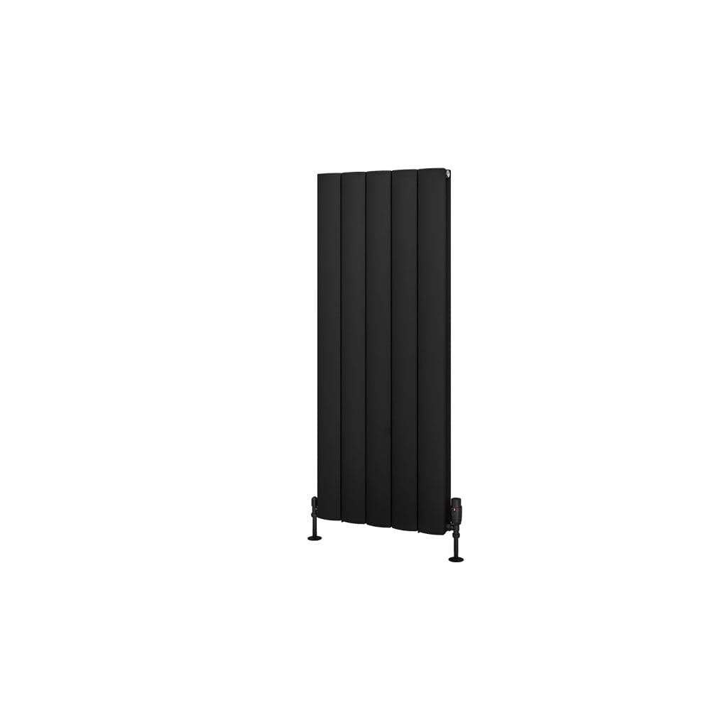 Eastbrook Panel Radiators Eastbrook Guardia Straight Vertical Aluminium Radiator in Matt Black