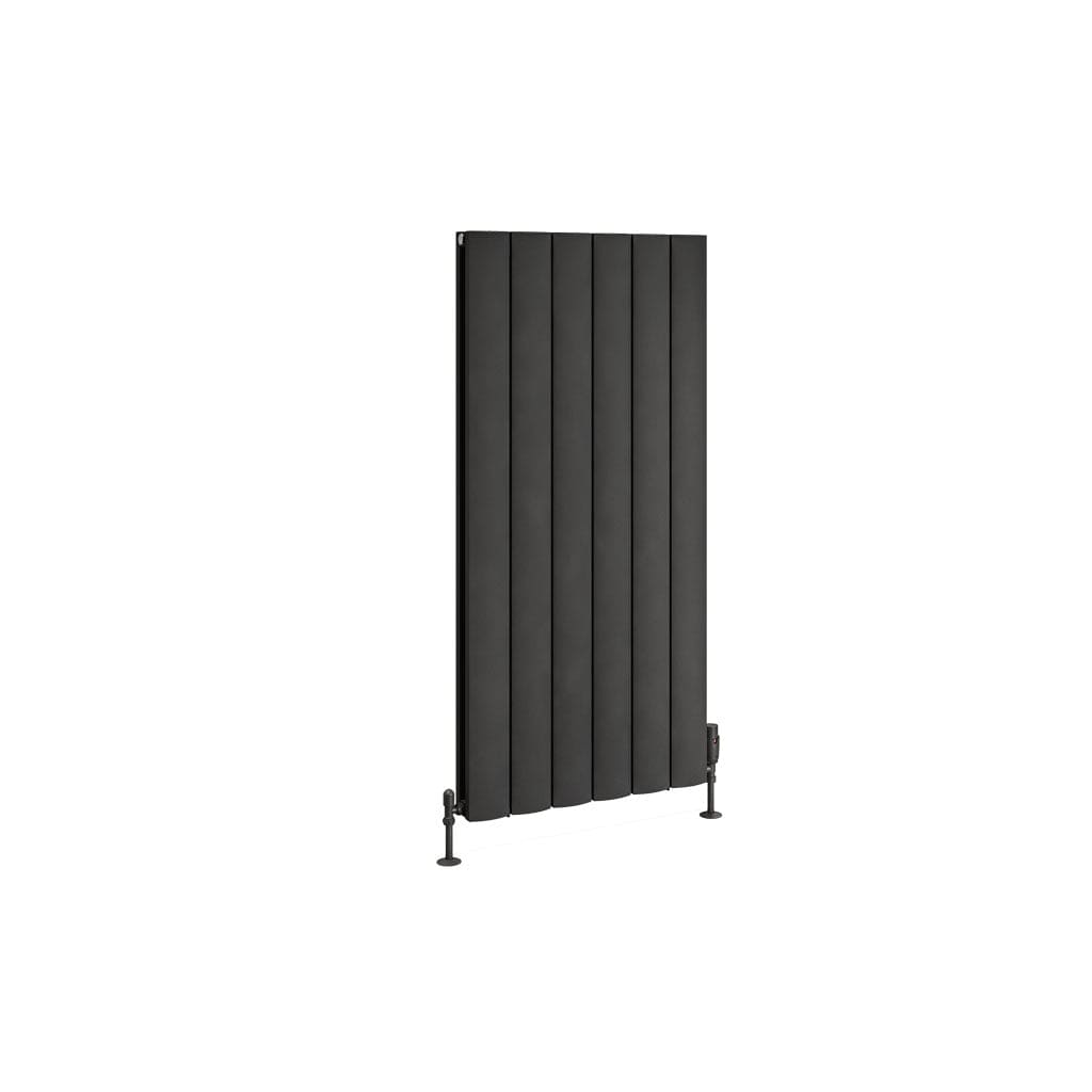 Eastbrook Panel Radiators Eastbrook Guardia Straight Vertical Aluminium Radiator in Matt Anthracite