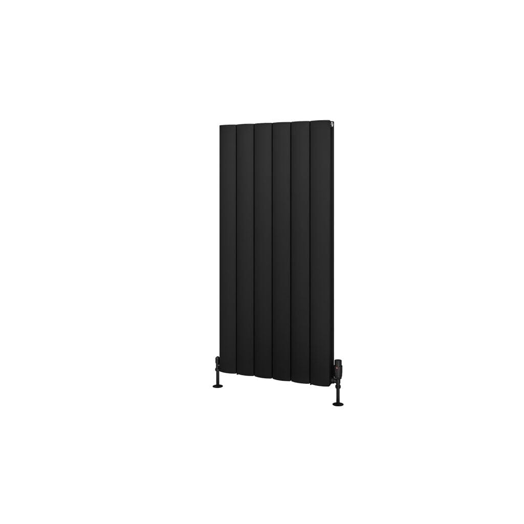 Eastbrook Panel Radiators Eastbrook Guardia Straight Vertical Aluminium Radiator in Matt Black