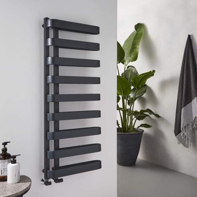 KRAD Designer Towel Radiators K-RAD Texas Straight Vertical Designer Towel Rail in Anthracite