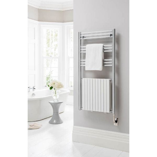 Vogue Ladder Rail Vogue Focus Straight Towel Rail in Chrome 1200 x 600 / Electric Only
