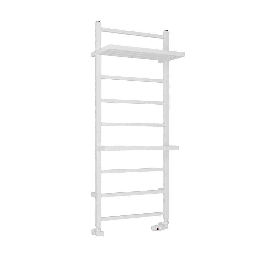 Eastbrook Designer Towel Radiator Eastbrook Launton Straight Vertical Heated Towel Rail in Matt White 1200 x 500 / Electric Only