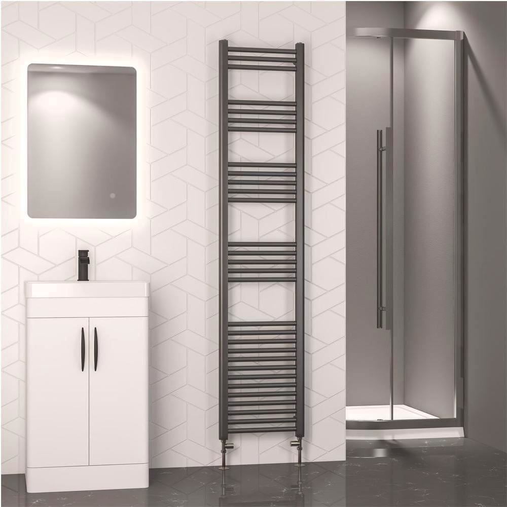 Eastbrook Ladder Rail Eastbrook Wendover Straight Heated Towel Rail in Brushed Gunmetal 1800 x 400mm / Electric Only