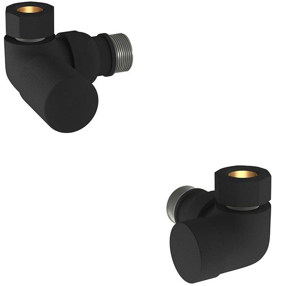 Tissino Radiator Valves Tissino Hugo2 Double Angled Radiator Valves - Matt Black - THU-201-MN