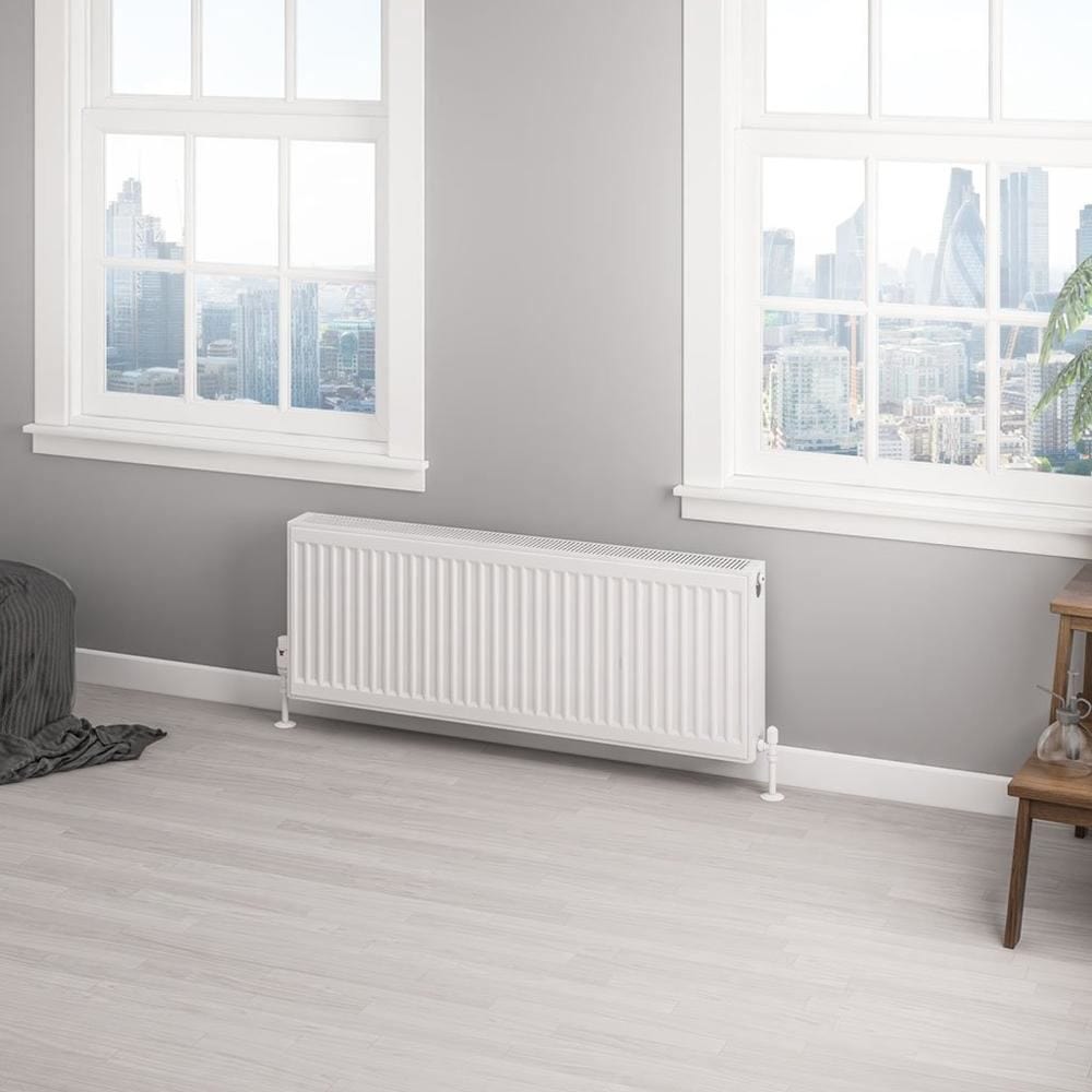 Aquarius Bathrooms Type 22 Aquarius Type 22 Compact Panel Radiator in Gloss White 400 x 1100mm