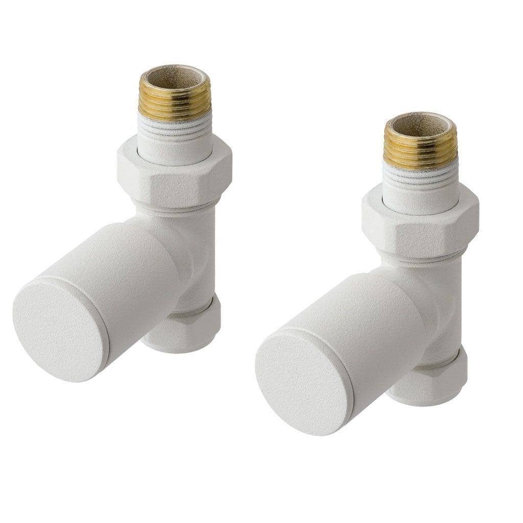 Totally Rads Eastbrook Straight Manual Radiator Valves Pair - Matt White - 41.3013