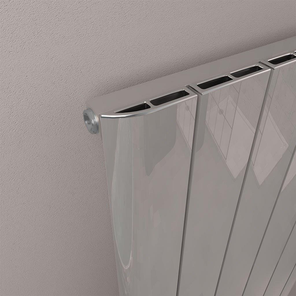 Eastbrook Vertical Panel Radiators Eastbrook Peretti Straight Vertical Aluminium Radiator in Polished Aluminium
