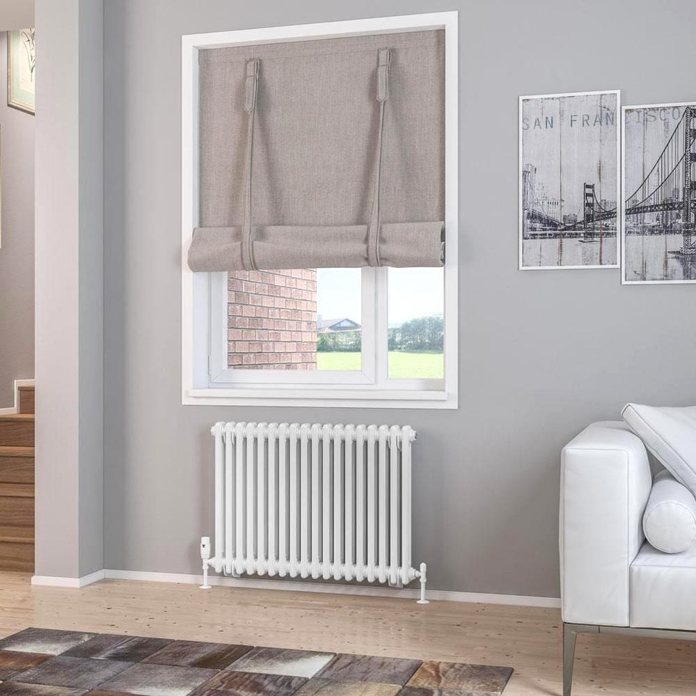 Eastbrook Column Radiator Eastbrook Rivassa Traditional 2 Column Radiator in Gloss White 600 x 833 / Electric Only