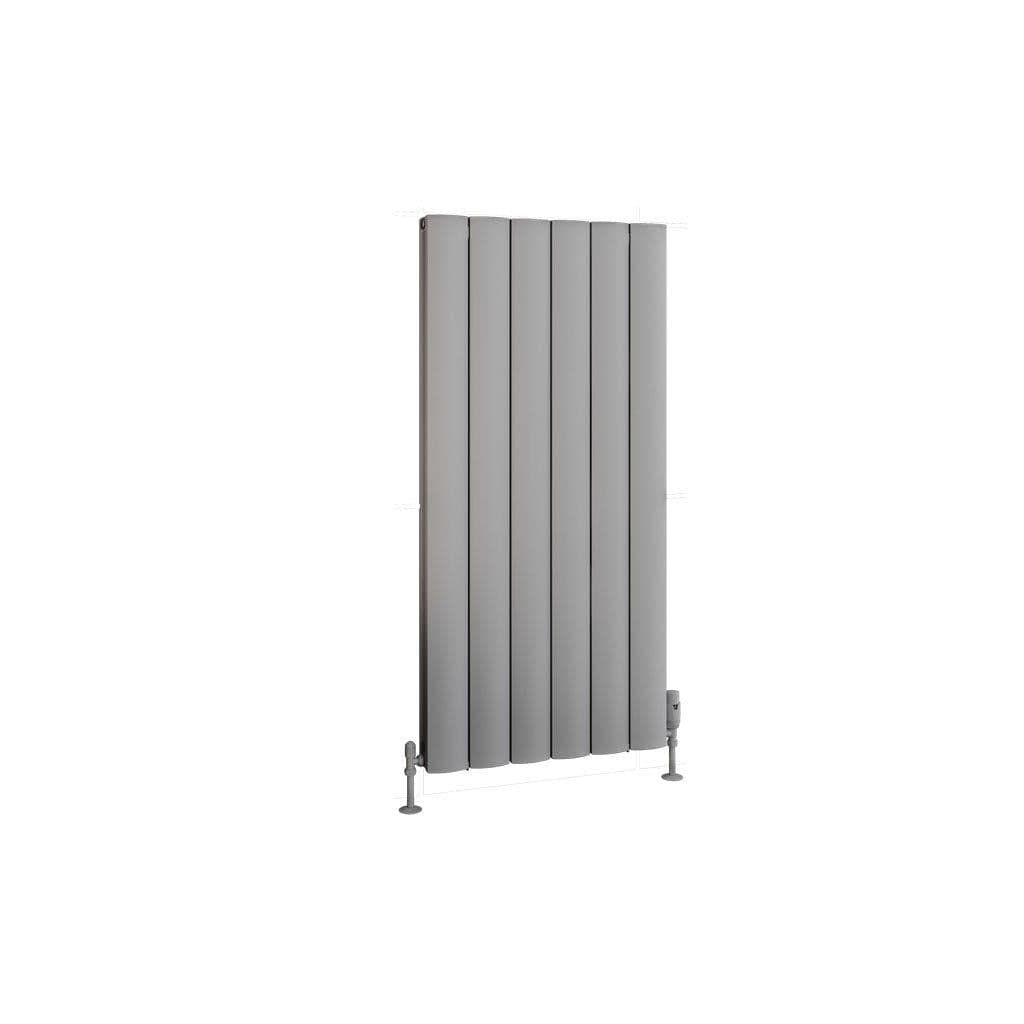 Eastbrook Panel Radiator Eastbrook Guardia Straight Vertical Aluminium Radiator in Matt Grey