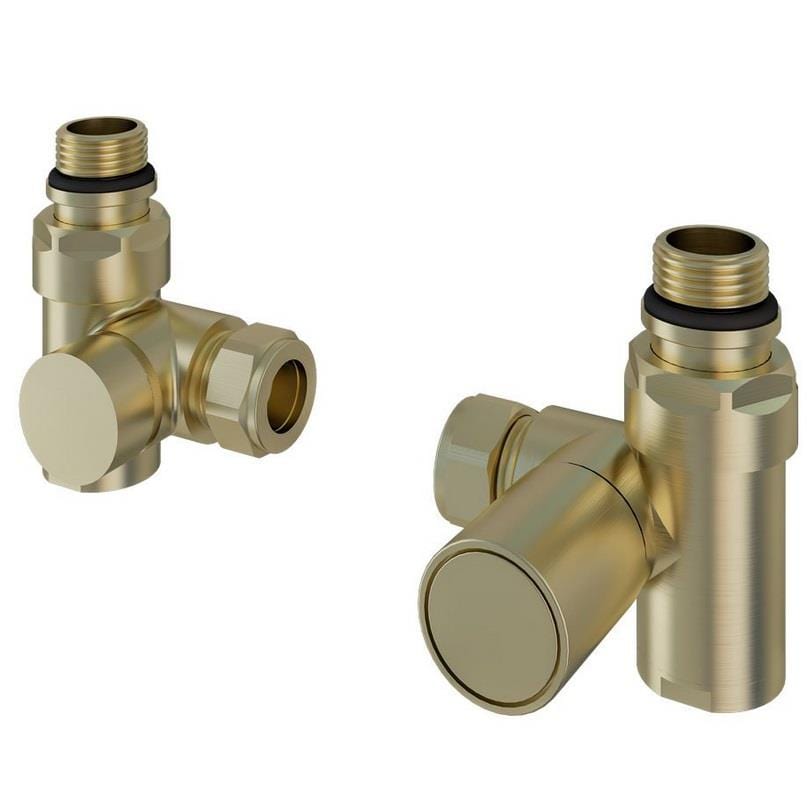 Totally Rads Eastbrook Dual Fuel Manual Radiator Valves 15mm in Brushed Brass
