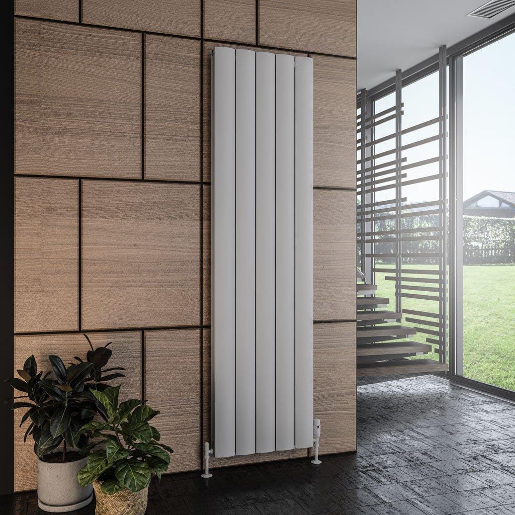 Eastbrook Panel Radiator Eastbrook Guardia Straight Vertical Aluminium Radiator in Matt Grey 1800 x 470mm