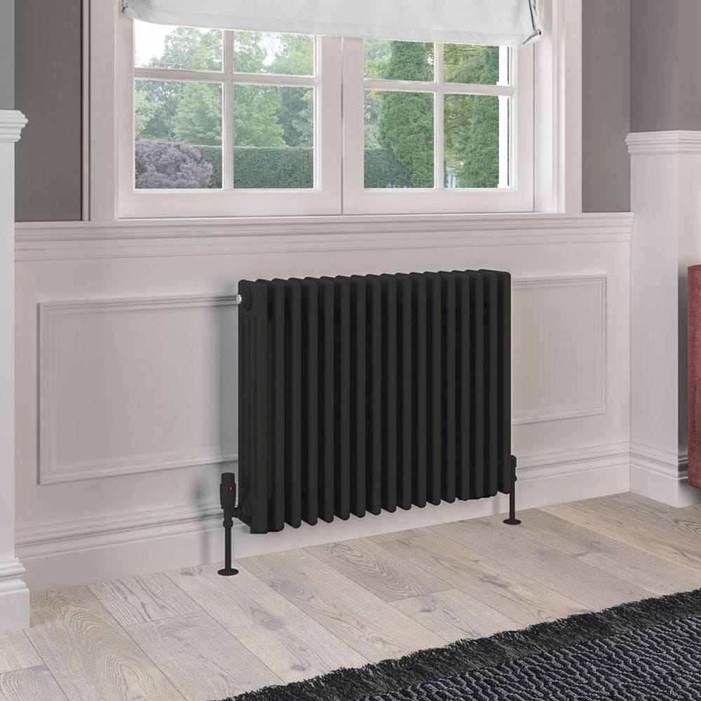 Eastbrook Rivassa Traditional 4 Column Radiator in Matt Black