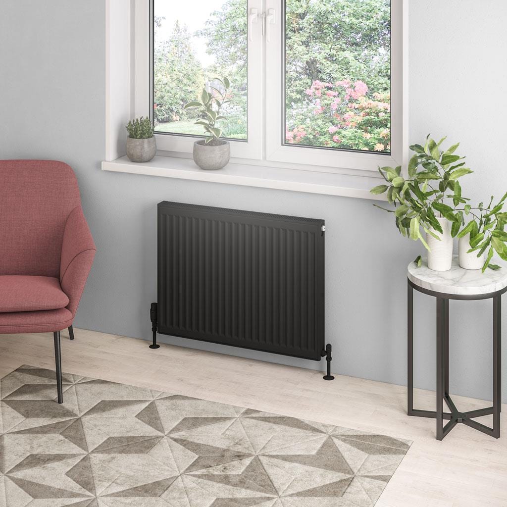 Aquarius Type 21 Aquarius Type 21 Compact Panel Radiator In Matt Black 600 x 800