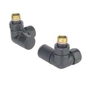Totally Rads Radiator Valves Redroom Corner Manual Round Radiator Valves (Pair) Volcanic