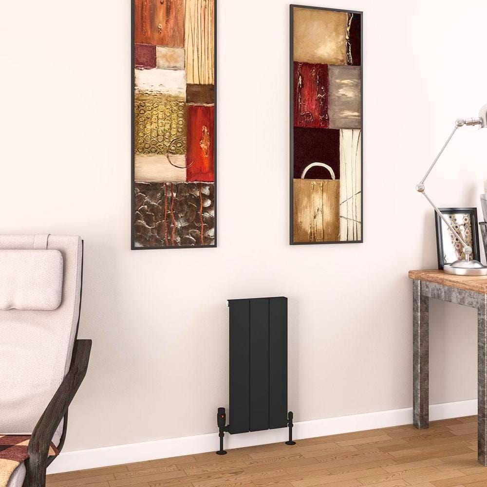 Eastbrook Charlton Vertical Designer Radiator in Matt Black