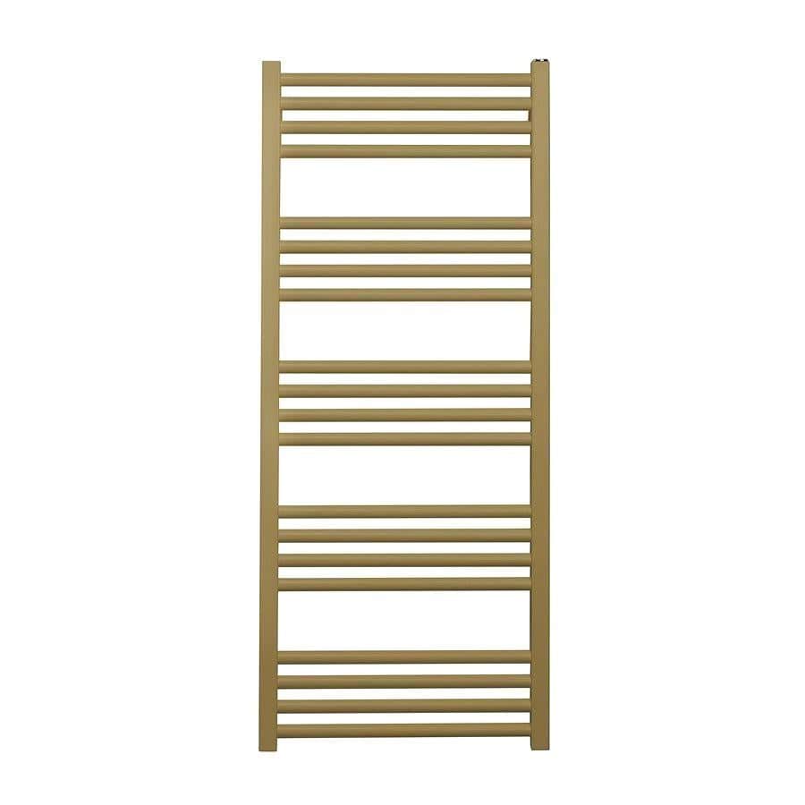 Crosswater Ladder Rail Crosswater MPRO Designer Vertical Towel Radiator in Brushed Brass 1140 x 480mm / Dual Fuel