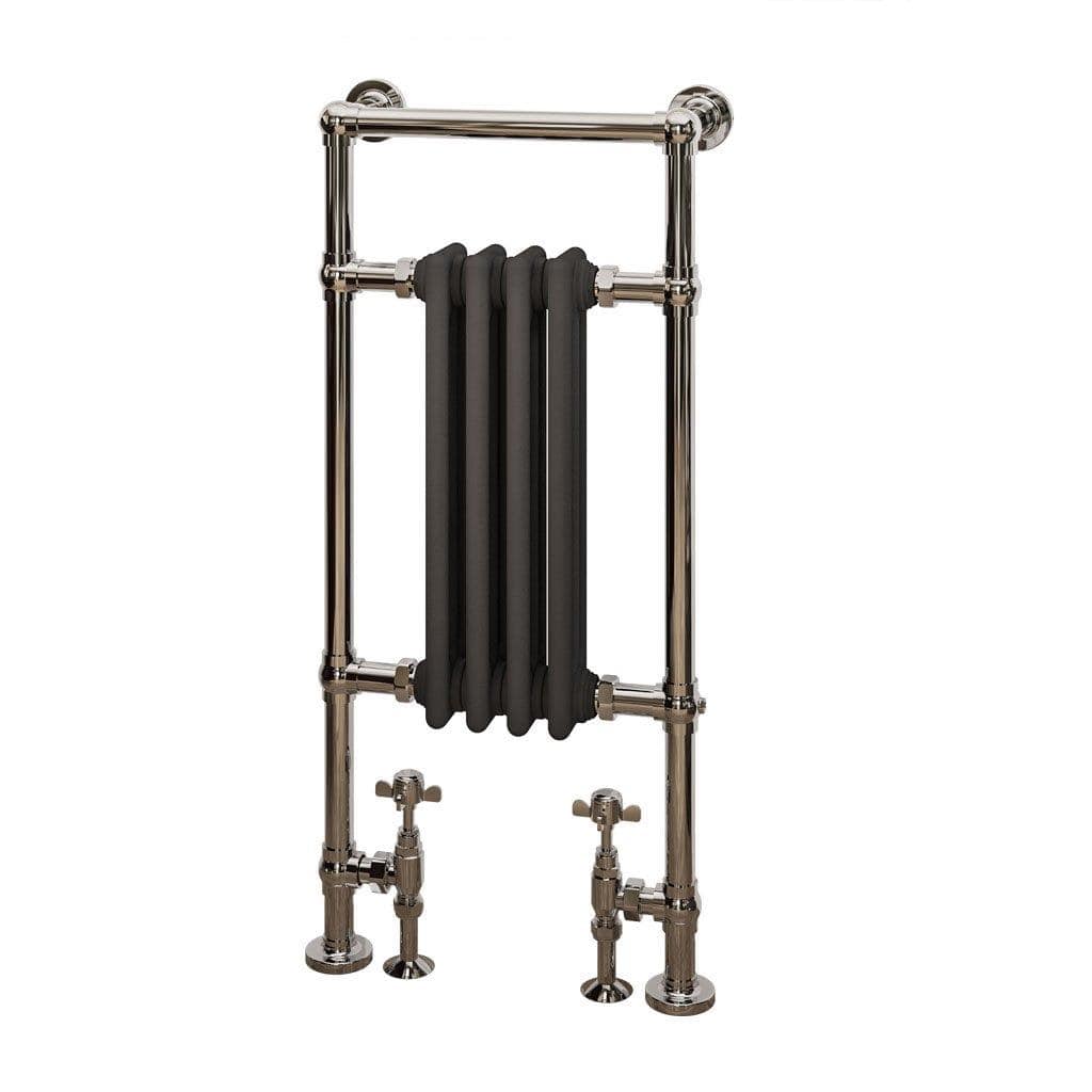 Eastbrook Insert Radiators Eastbrook Avon Straight Vertical Traditional Radiator in Chrome/Matt Anthracite