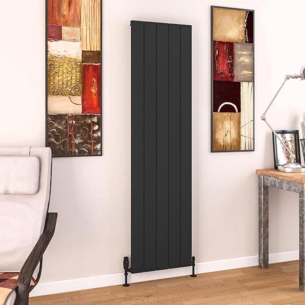 Eastbrook Charlton Vertical Designer Radiator in Matt Black