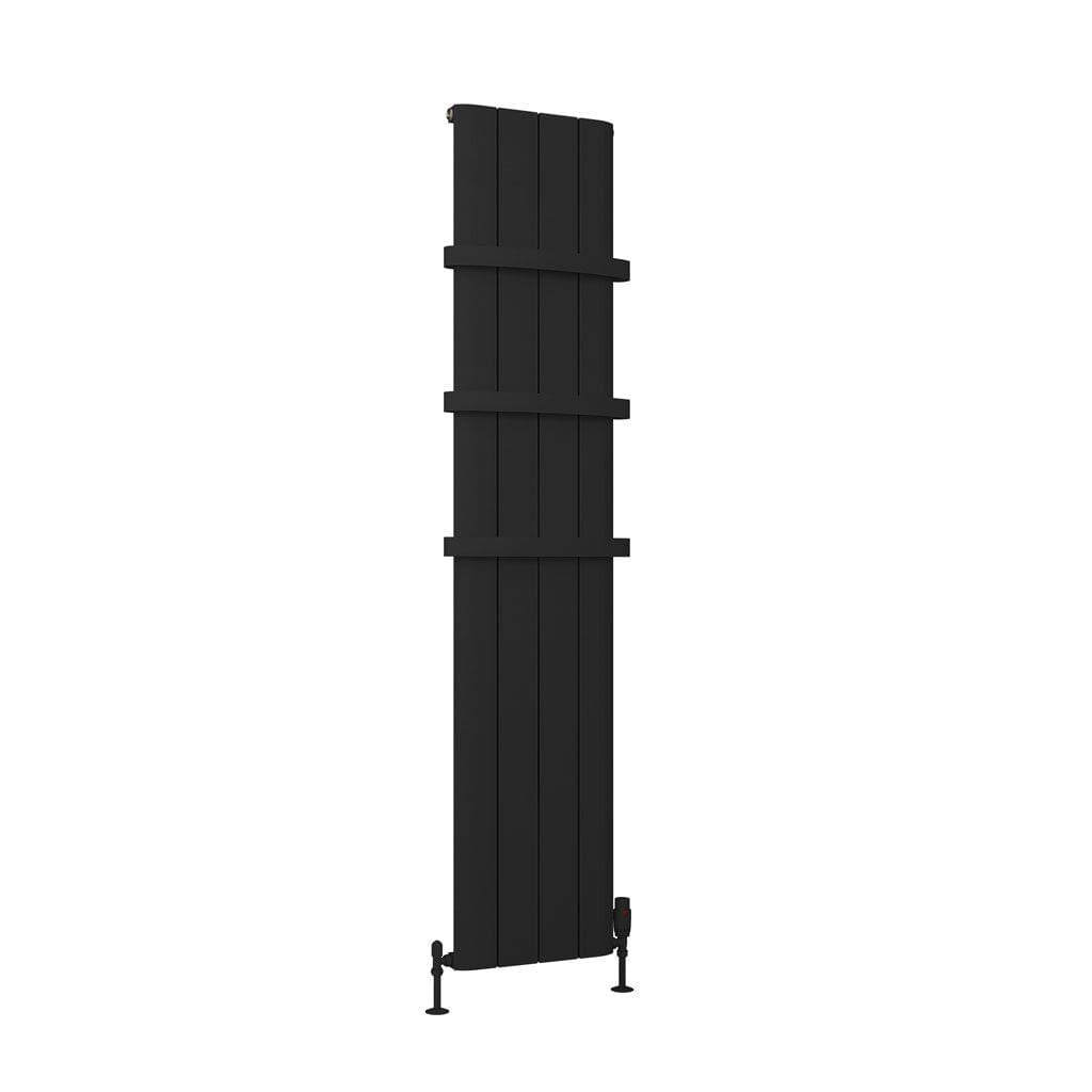 Eastbrook Vertical Panel Radiators Eastbrook Peretti Straight Vertical Aluminium Radiator in Matt Black