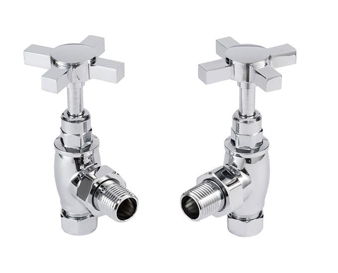 Vogue Radiator Valves Vogue Crosshead Traditional Manual Angled Radiator Valve - Chrome - VL008 15MMAP-CP