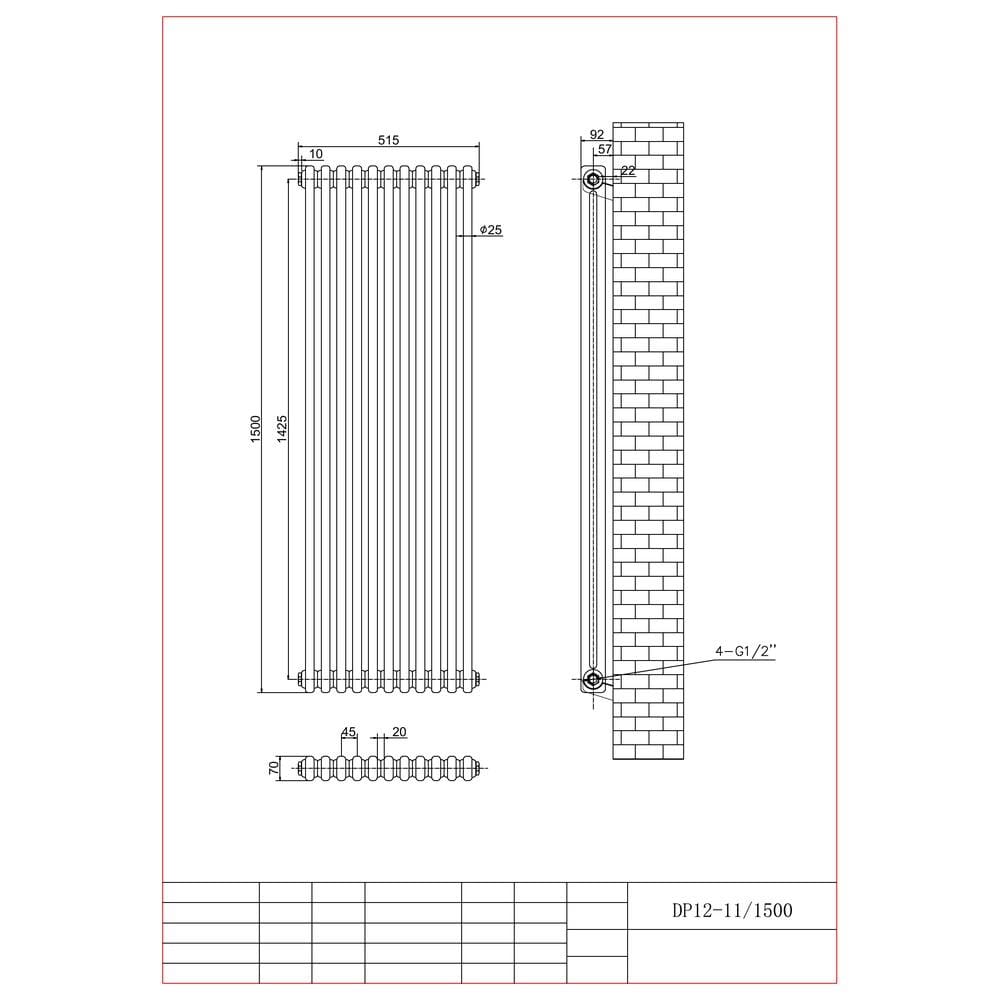 Aquarius Bathrooms Column Radiator Aquarius Foundry Vertical 2 Column Radiator in White