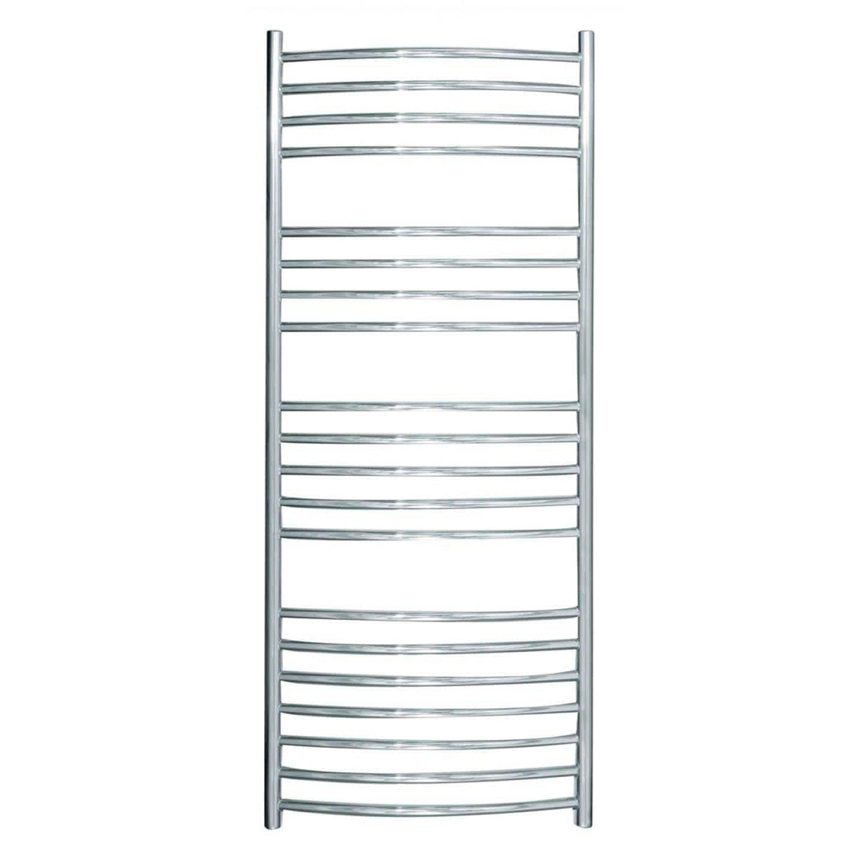 JIS Ladder Rail JIS Sussex Adur Vertical Stainless Steel Curved Heated Towel Rail 1250 x 520mm / Central Heating / Polished Chrome
