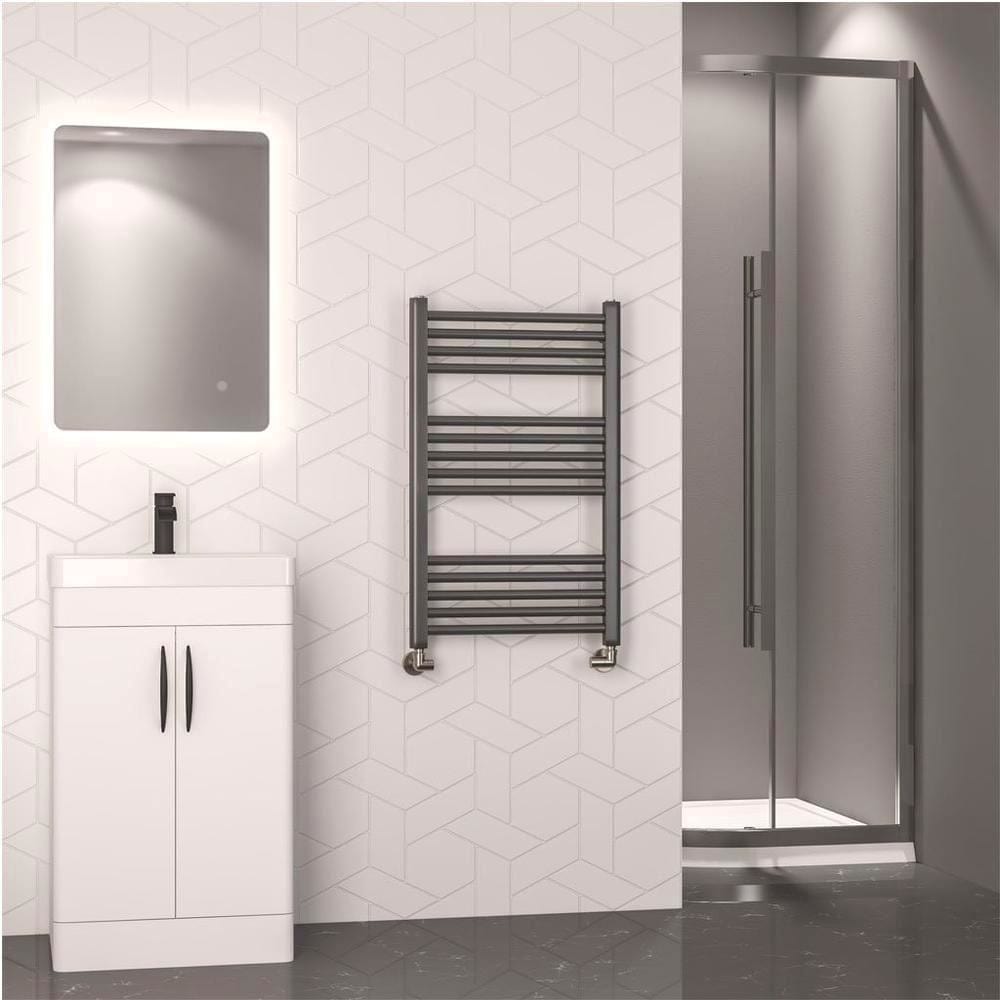 Eastbrook Ladder Rail Eastbrook Wendover Straight Heated Towel Rail in Brushed Gunmetal 800 x 500mm / Electric Only